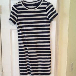 Navy & White-Striped Uniqlo T-Shirt Dress